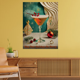 Mid Century Christmas Cocktail Party Happy Hour Poster