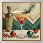 Mid Century Christmas Cocktail Party Happy Hour Poster (Voorkant)
