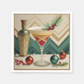Mid Century Christmas Cocktail Party Happy Hour Servet (Voorkant)