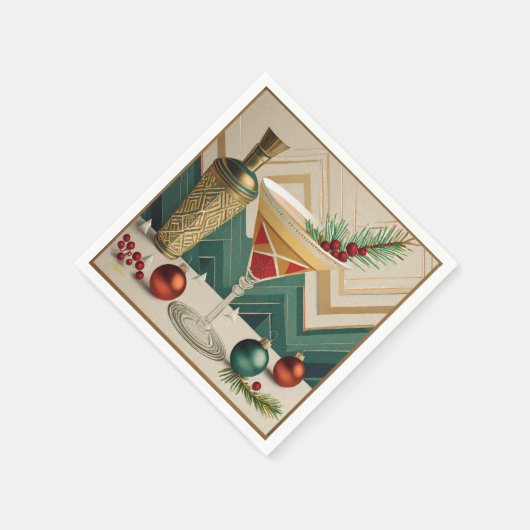 Mid Century Christmas Cocktail Party Happy Hour Servet (Hoek)