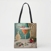 Mid Century Christmas Cocktail Party Happy Hour Tote Bag (Voorkant)