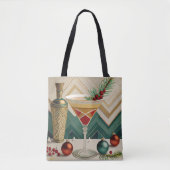 Mid Century Christmas Cocktail Party Happy Hour Tote Bag (Voorkant)