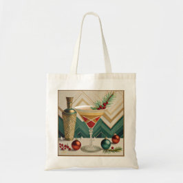 Mid Century Christmas Cocktail Party Happy Hour Tote Bag
