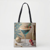 Mid Century Christmas Cocktail Party Happy Hour Tote Bag (Voorkant)