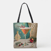 Mid Century Christmas Cocktail Party Happy Hour Tote Bag (Achterkant)