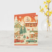 Mid Century Christmas Kaart (Gele Bloem)