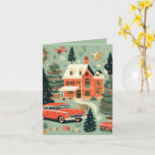 Mid Century Christmas Kaart (Gele Bloem)