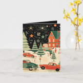 Mid Century Christmas Kaart (Gele Bloem)