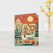 Mid Century Christmas Kaart (Gele Bloem)