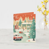 Mid Century Christmas Kaart (Gele Bloem)