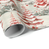  Mid-Century Christmas met rood en wit Cadeaupapier (Rol Hoek)