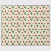 Mid-Century Christmas Ornaments Cadeaupapier (Vlak)
