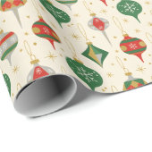Mid-Century Christmas Ornaments Cadeaupapier (Rol Hoek)