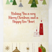 Mid-Century Christmas Retro-Glam Drieluik Wenskaart (Binnenkant midden)