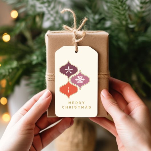 Mid-Century Christmas Snowflake Ornament Gift Labe Cadeaulabel