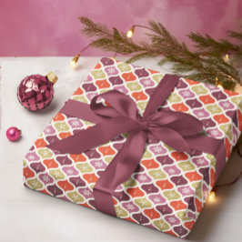 Mid-Century Christmas Snowflake Ornament Inpakpapier Vel