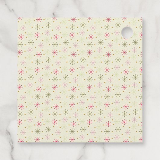 Mid-Century Christmas Starburst cadeau label (Achterkant)