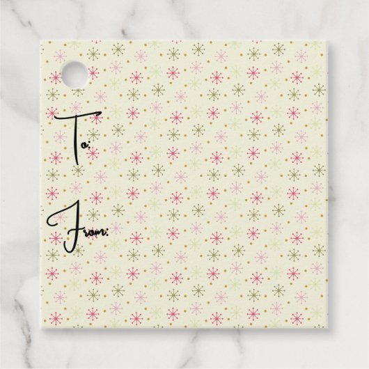 Mid-Century Christmas Starburst cadeau label (Voorkant)