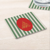 Mid century christmas tree with Golden star Kartonnen Onderzetters (Schuin)