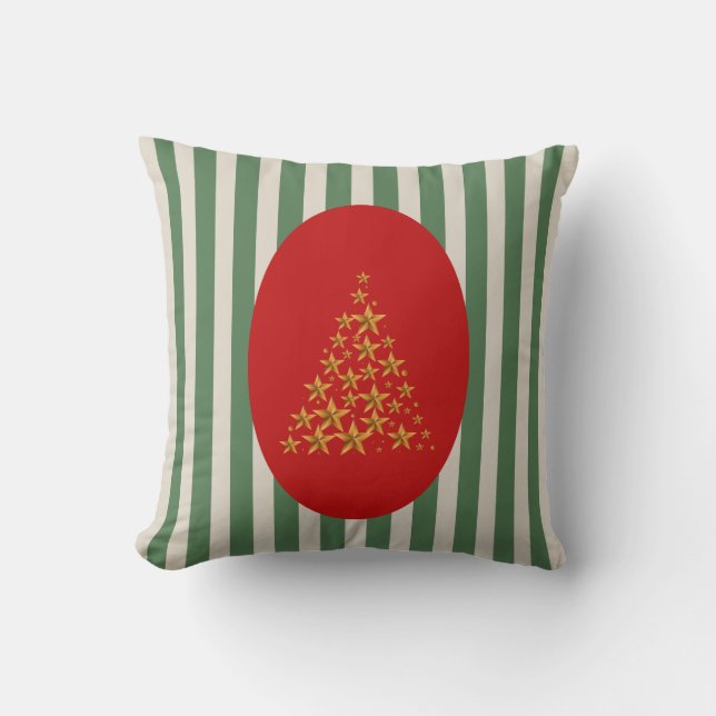 Mid century christmas tree with Golden star Kussen (Voorkant)