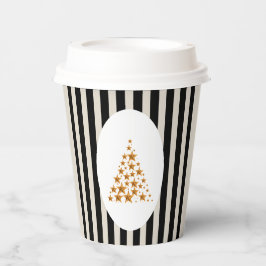 Mid century christmas tree with Golden star Papieren Bekers