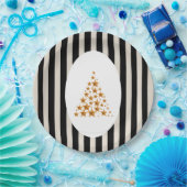 Mid century christmas tree with Golden star Papieren Bordje (Feest)