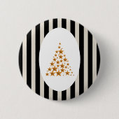 Mid century christmas tree with Golden star Ronde Button 5,7 Cm (Voorkant)