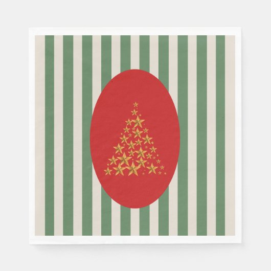 Mid century christmas tree with Golden star Servet (Voorkant)