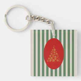 Mid century christmas tree with Golden star Sleutelhanger