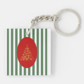 Mid century christmas tree with Golden star Sleutelhanger (Achterkant)