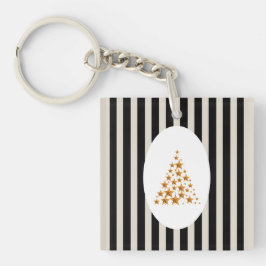 Mid century christmas tree with Golden star Sleutelhanger