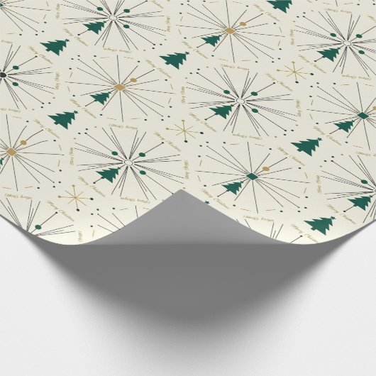 Mid Century Christmas Trees Cadeaupapier (Hoek)