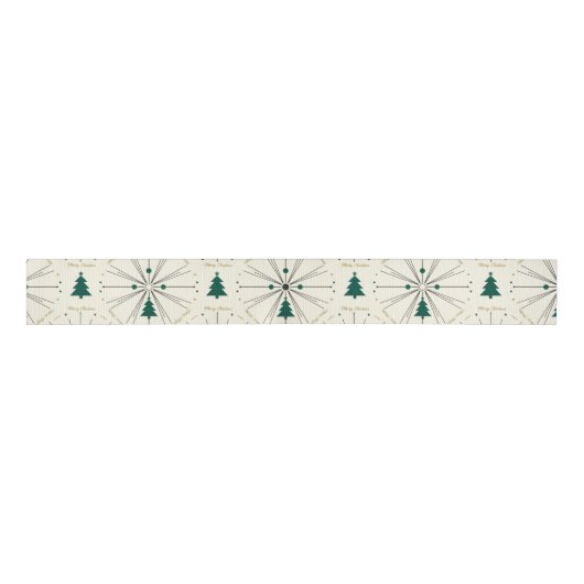 Mid Century Christmas Trees Grosgrain Lint (Voorkant)