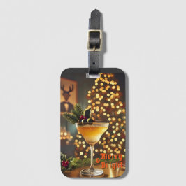 Mid Century Christmas vrolijk en heldere cocktail Bagagelabel