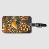 Mid Century Christmas vrolijk en heldere cocktail Bagagelabel (Voorkant (horizontaal))