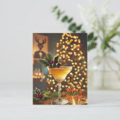 Mid Century Christmas vrolijk en heldere cocktail Briefkaart (Staand voorkant)