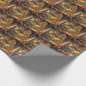 Mid Century Christmas vrolijk en heldere cocktail Cadeaupapier (Hoek)