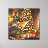 Mid Century Christmas vrolijk en heldere cocktail Canvas Afdruk (Voorkant)