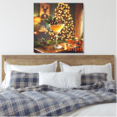 Mid Century Christmas vrolijk en heldere cocktail Canvas Afdruk (Insitu (Slaapkamer))