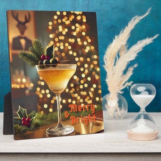 Mid Century Christmas vrolijk en heldere cocktail Fotoplaat (Zijkant)