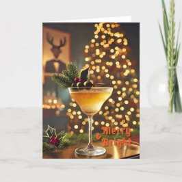 Mid Century Christmas vrolijk en heldere cocktail Kaart