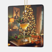 Mid Century Christmas vrolijk en heldere cocktail Keramisch Ornament (Links)