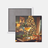 Mid Century Christmas vrolijk en heldere cocktail Magneet (Voorkant / Achterkant)