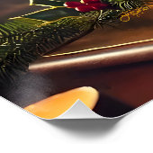 Mid Century Christmas vrolijk en heldere cocktail Perfect Poster (Hoek)