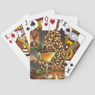 Mid Century Christmas vrolijk en heldere cocktail Pokerkaarten