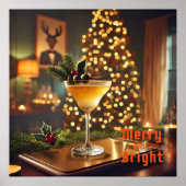 Mid Century Christmas vrolijk en heldere cocktail Poster (Voorkant)
