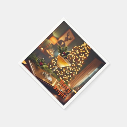 Mid Century Christmas vrolijk en heldere cocktail Servet (Hoek)