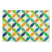 Mid Century Circles in blauw, groen en Sinaasappel Kussensloop (Achterkant)