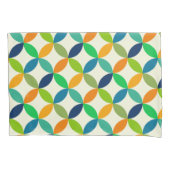 Mid Century Circles in blauw, groen en Sinaasappel Kussensloop (Voorkant)