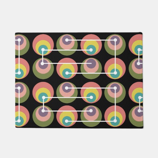 Mid Century Circles Multicolored Deurmat (Voorkant)